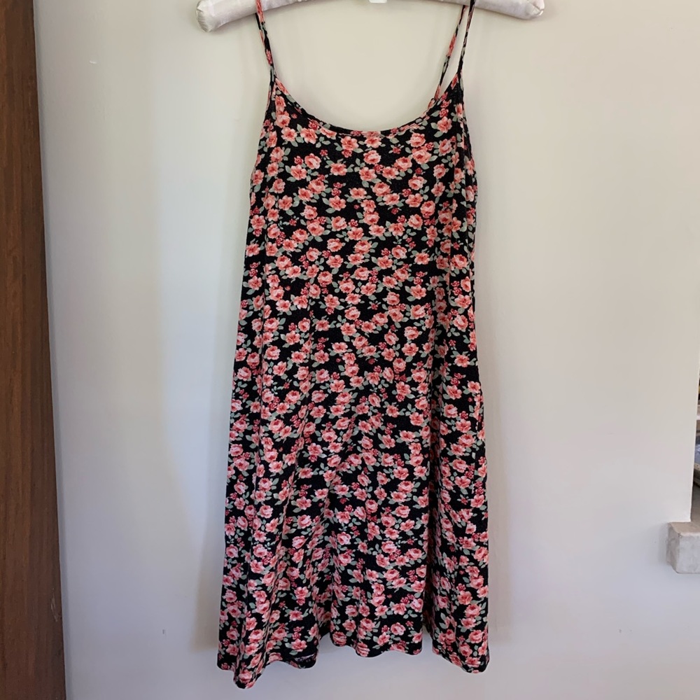 Soprano pink and black floral mini dress, S